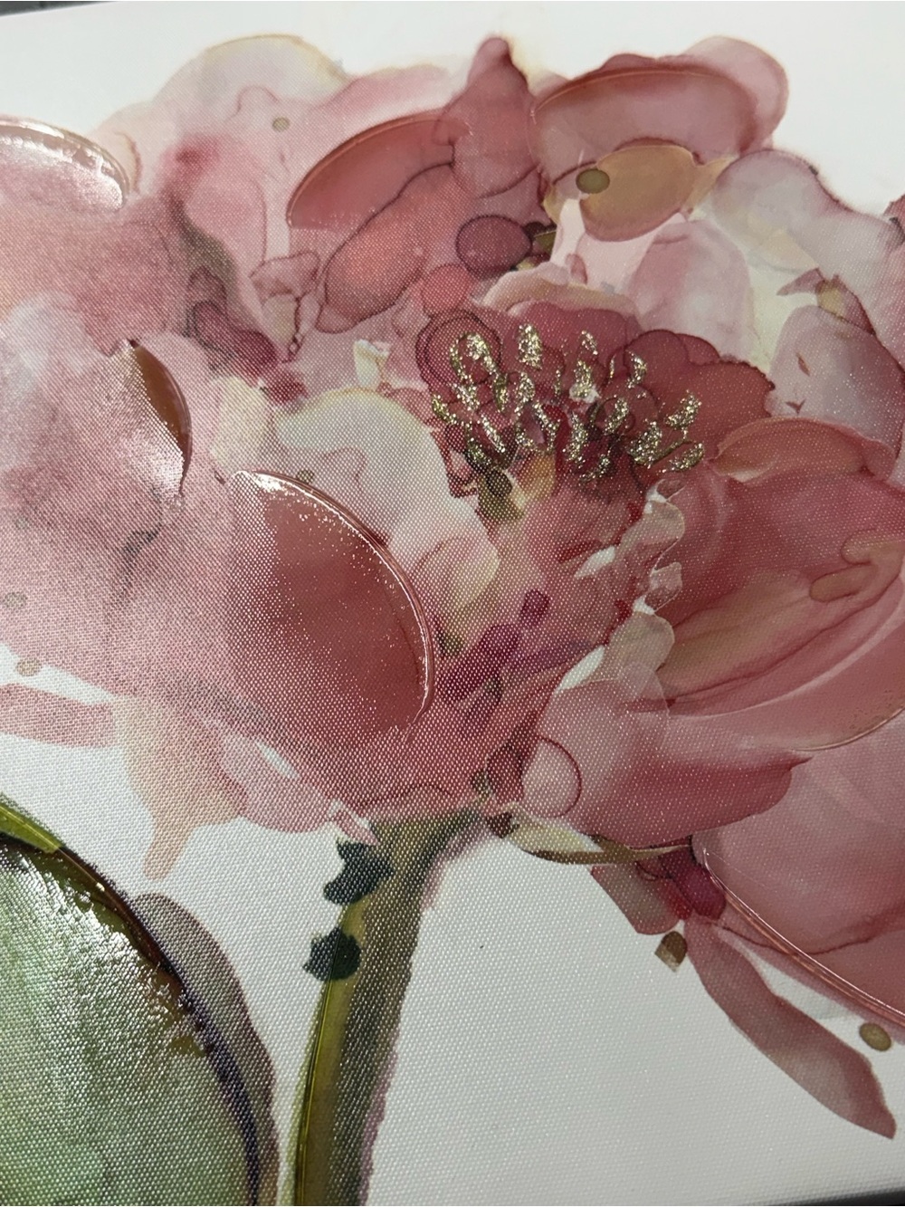 Blush Pink Floral Art Print - Elegant Flower Wall Art 14X14 - Picture 2 of 4